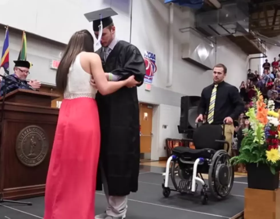 College Football Player That Was Paralyzed Walks Across Stage [VIDEO]