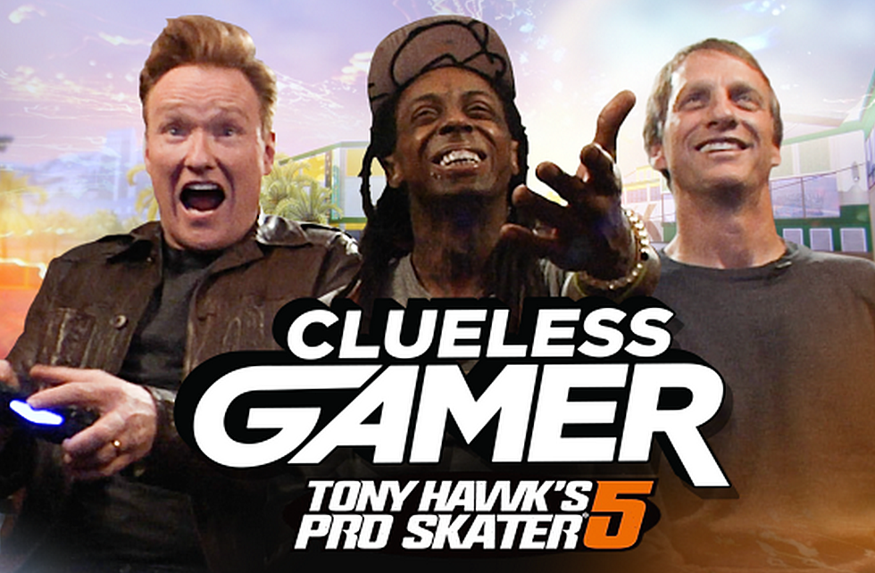 Tony Hawk + Lil Wayne Appear In Hilarious ‘Clueless Gamer’ Segment With Conan [VIDEO]