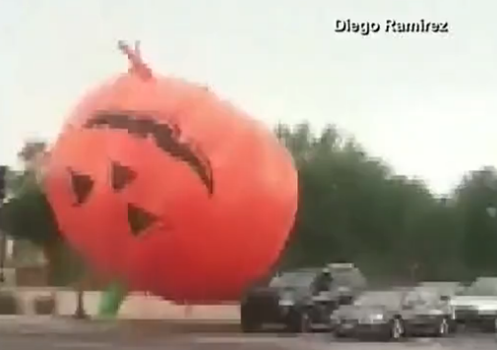 Giant Inflatable Jack-O’-Lantern Breaks Loose [VIDEO]