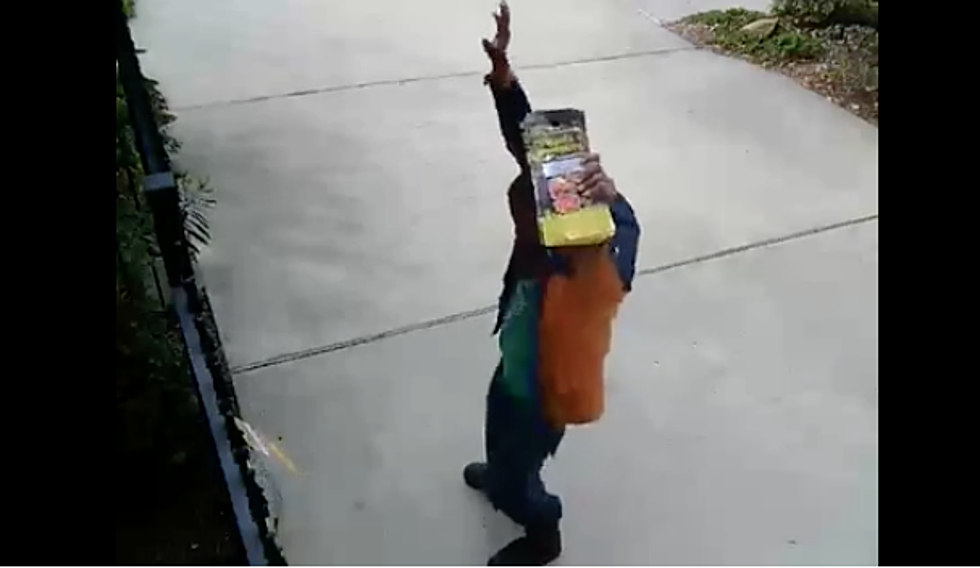 Guy Takes Mardi Gras Break While Putting Up Flyers On Houses [VIDEO]