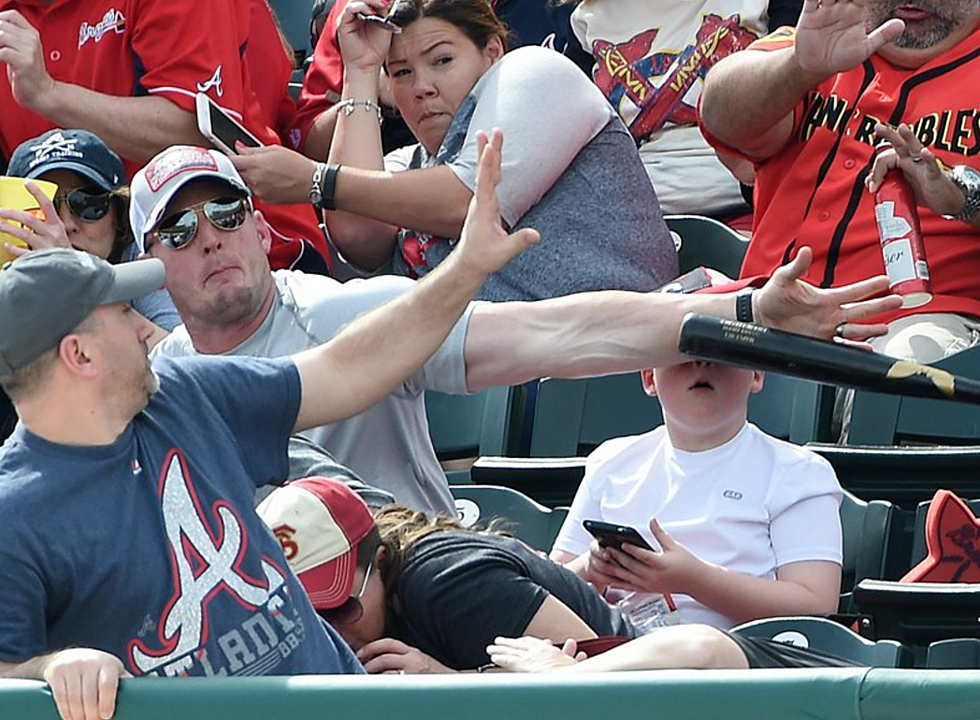 Dad Saves Son From Getting Hit By Flying Baseball Bat [VIDEO]