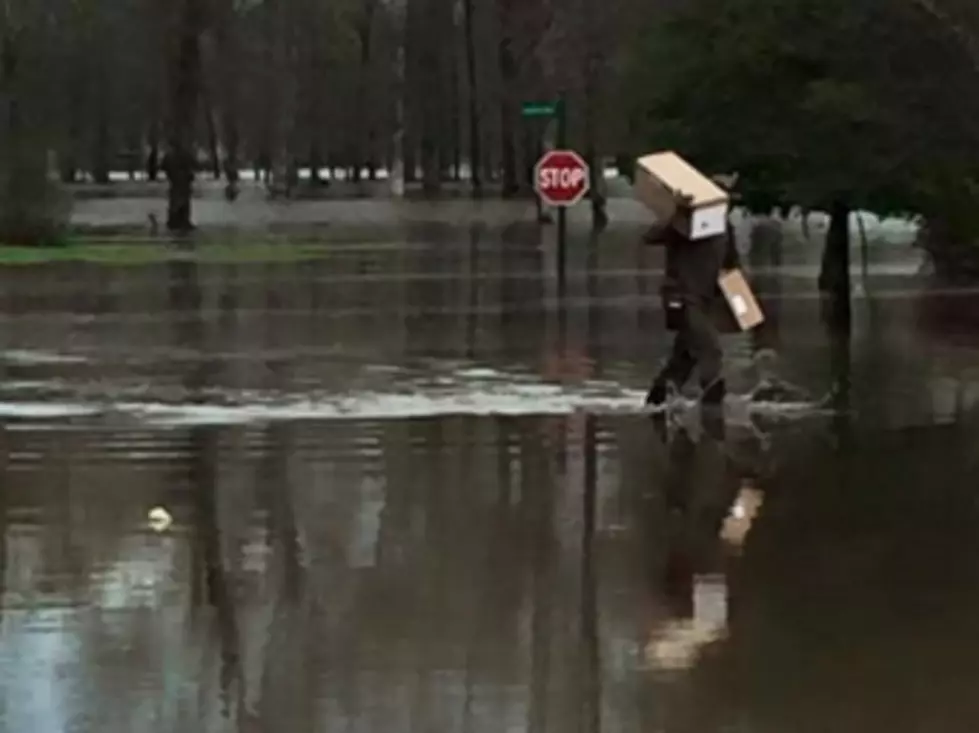 UPS Worker Braves Flood Water To Deliver Packages In Shreveport