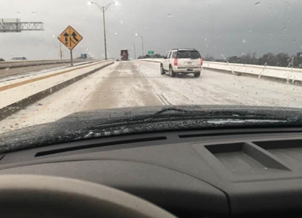 Winter Weather Arrives In Louisiana, Roads Covered With Ice