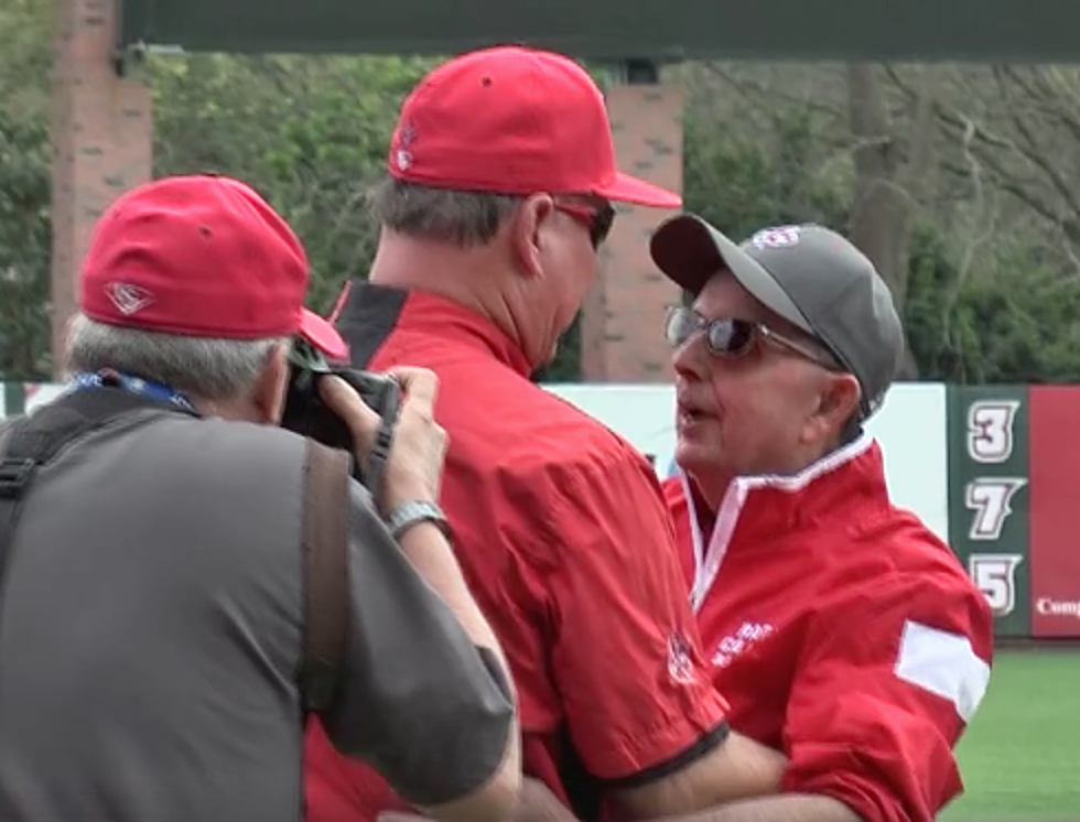 Coach Tony Robichaux Surprised By First Pitch At Russo Park [VIDEO]