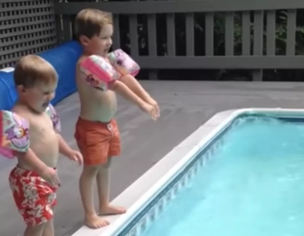Adorable Kid Belly Flops Into Pool [VIDEO]