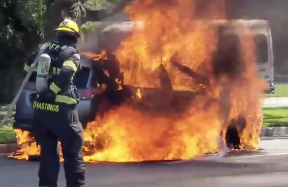 Louisiana Firefighters Fight Car Fire, It Explodes As They Approach It [VIDEO]