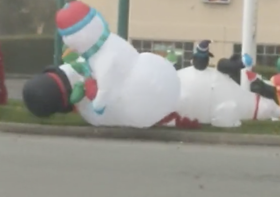 Wind Causes Inflatables To Appear Like They Are Fighting [VIDEO]