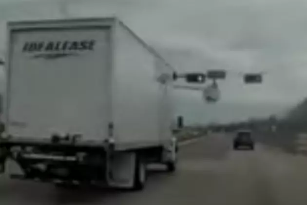 Truck Hits Bucket Truck With Man In Bucket [VIDEO]
