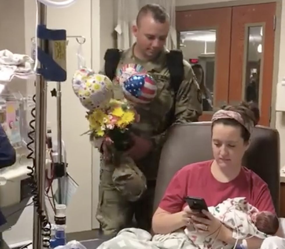 Military Dad Surprises Wife After She Gives Birth [VIDEO]