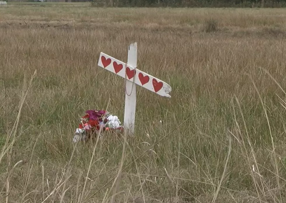 Small Cross Placed At Site Of Lafayette Plane Crash