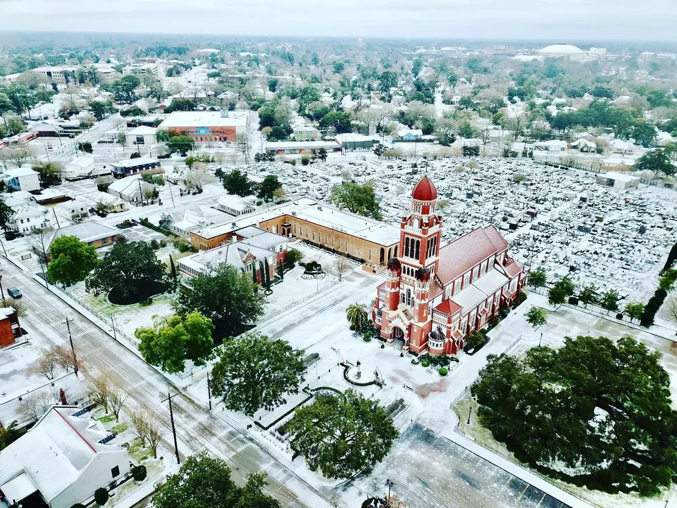 Drone Footage Shows An Icy Lafayette From Up Above
