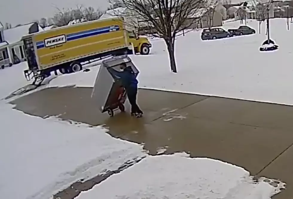 Delivery Person Attempts to Transport Fridge Alone, Doesn’t End Well [VIDEO]