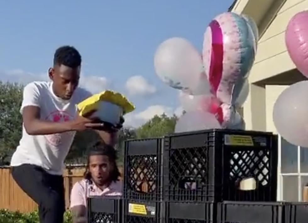 Couple Uses 'Crate Challenge' for Gender Reveal Party [VIDEO]
