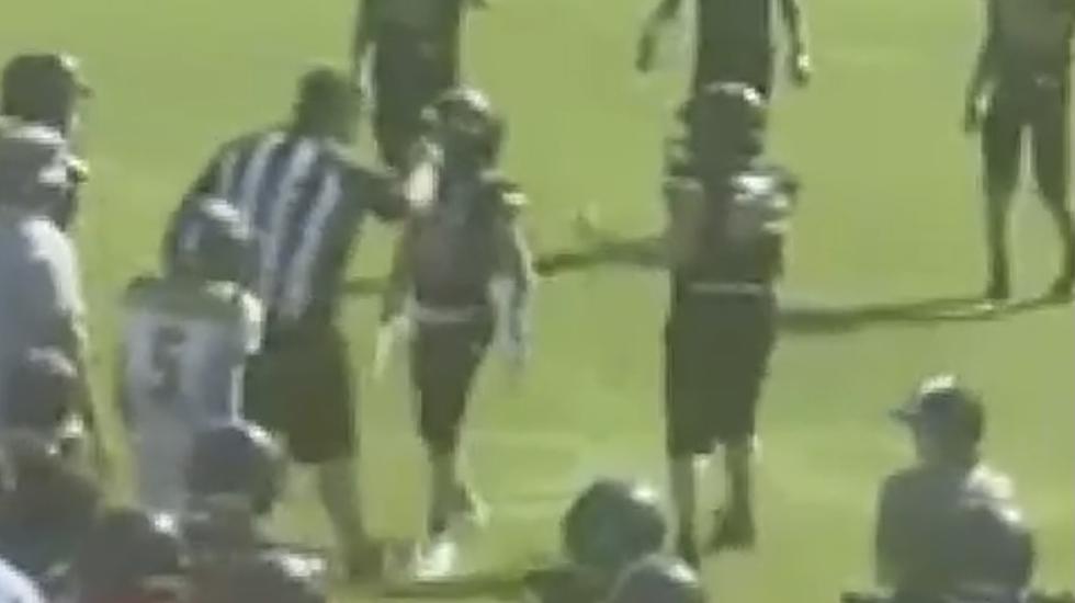 Youth Football Referee Grabs Player By The Face Mask