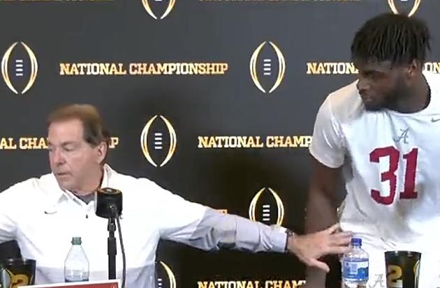 Nick Saban Stops Players From Leaving Press Conference [VIDEO]