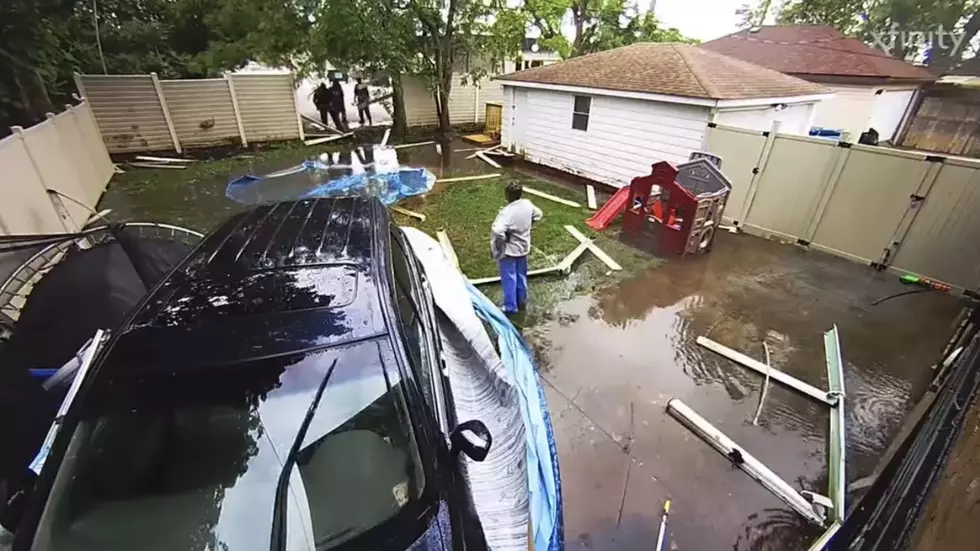 Driver Plows Through Fence, Destroys Pool and Trampoline