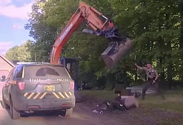 Father Uses Excavator in Attempt to Stop Troopers From Arresting Son [VIDEO]