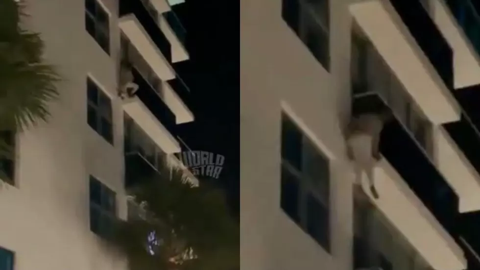'Side Piece' Nearly Plummets to Ground While Scaling Down Balcony