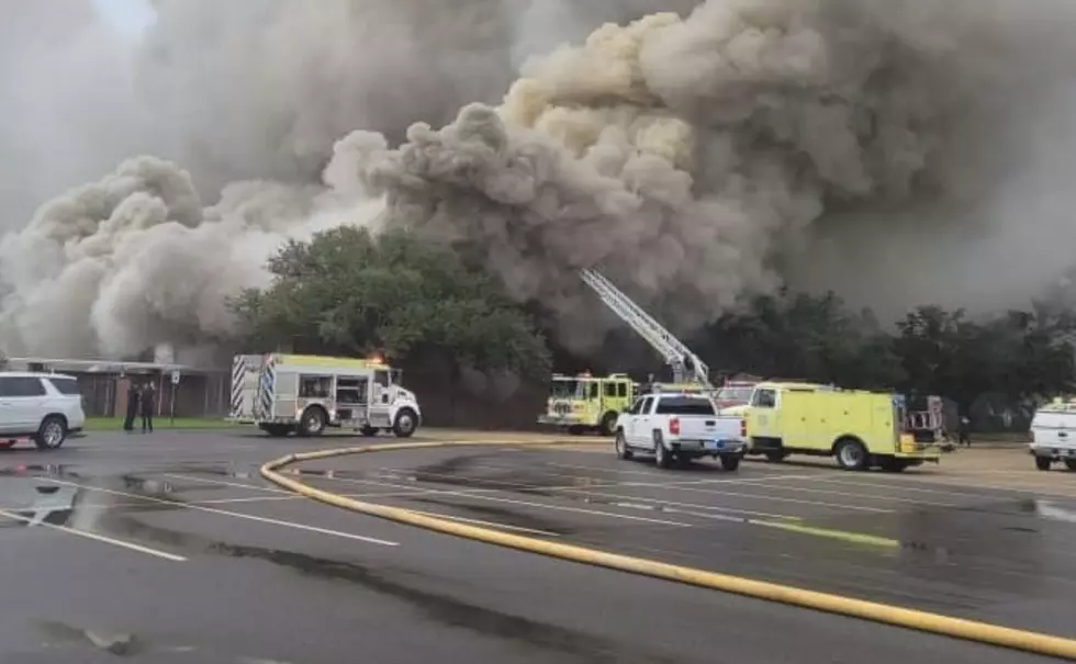 Fire Departments Battling Blaze at Junior High Gym in Louisiana