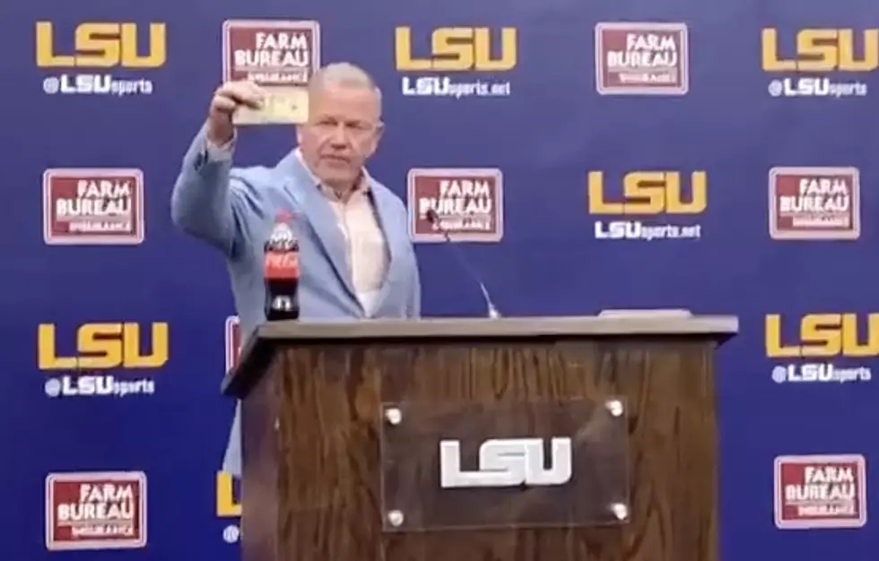 LSU Coach Brian Kelly Jokingly Fines Self for Being Late [VIDEO]