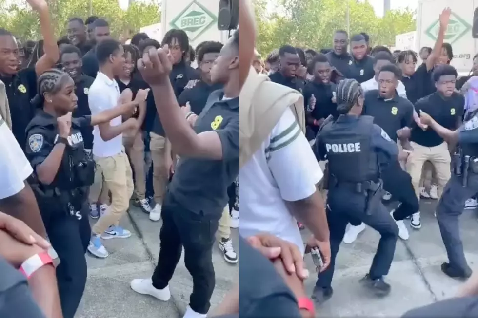 Police Officer Goes Viral After Jigging With Baton Rouge Students