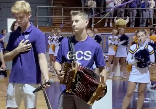 Student at Opelousas Catholic Performs National Anthem With Accordion [VIDEO]
