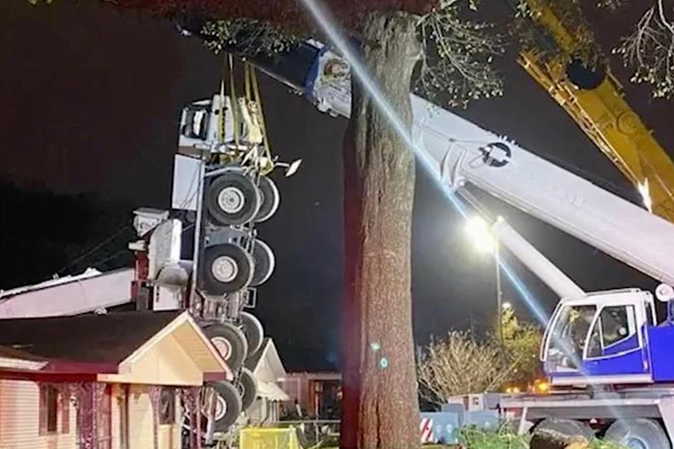Crane Collapses on Lafayette Home During Large Tree Removal Operation – Watch