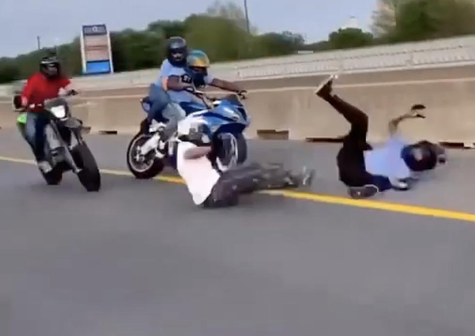 Video Shows Several Bikers Crashing During Failed Stunt Attempt on Highway