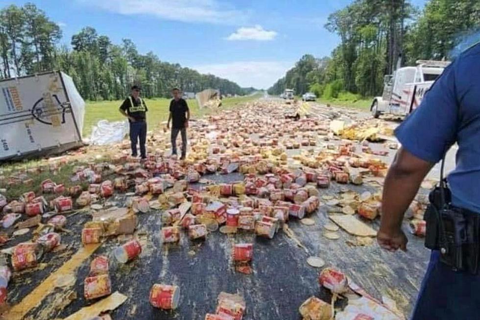 Truck Loaded with Cans of Nacho Cheese Crashes on Highway