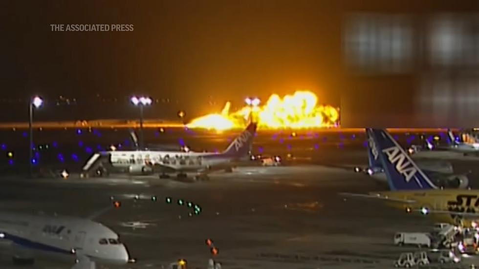 Video Shows Moment Japan Plane Crashes at Tokyo Airport