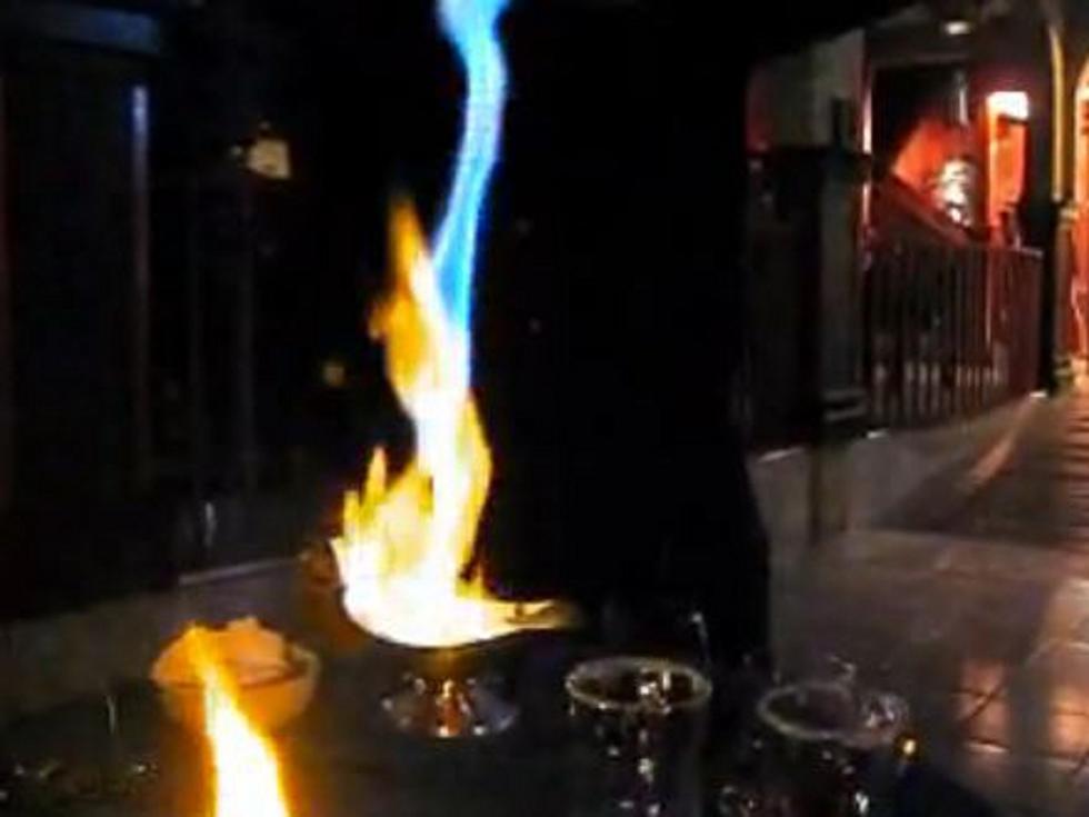 Mexican Waiter Creates Amazing Fire Waterfall With Special Coffee Drink [VIDEO]