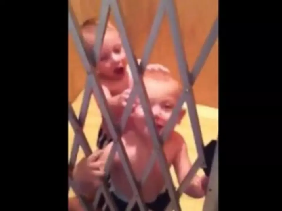Twin Babies Have Cutest Steel Cage Play Fight Ever [VIDEO]