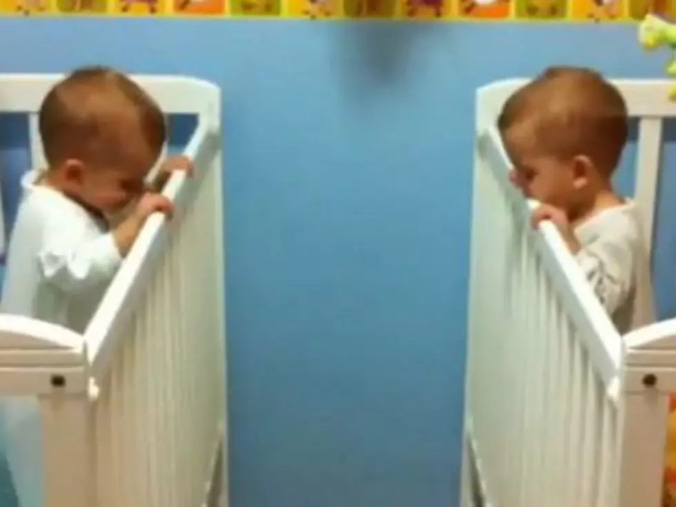 Aww! Baby Twins Stay Up Late for a Bro Chat