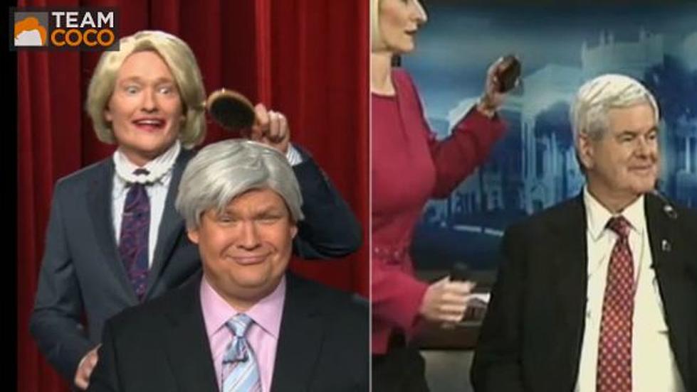 Conan and Andy Richter Say Goodbye to Newt and Callista Gingrich