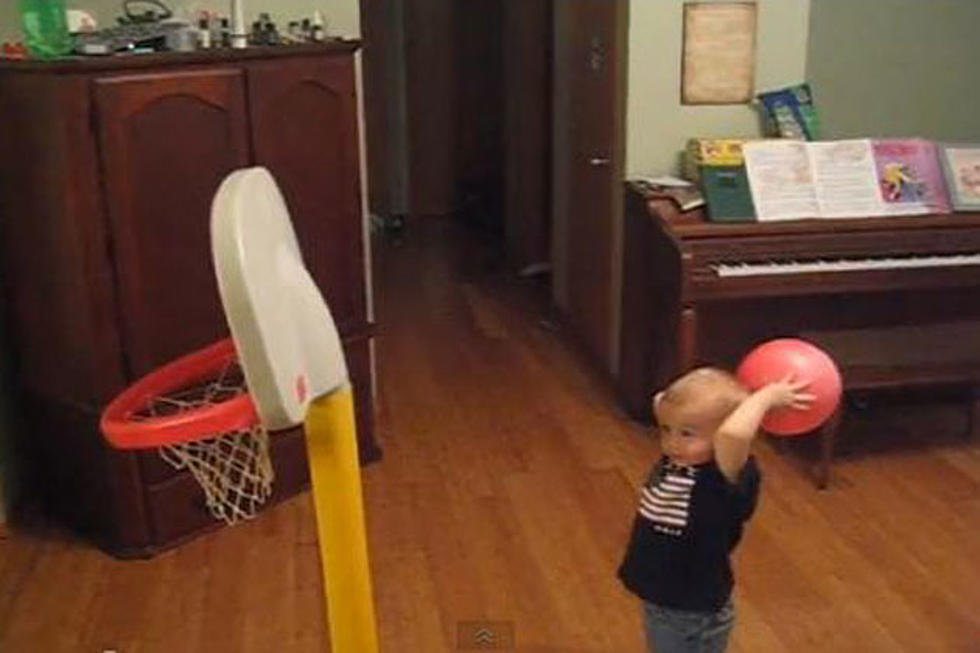 Amazing Toddler Does Trick Basketball Shots