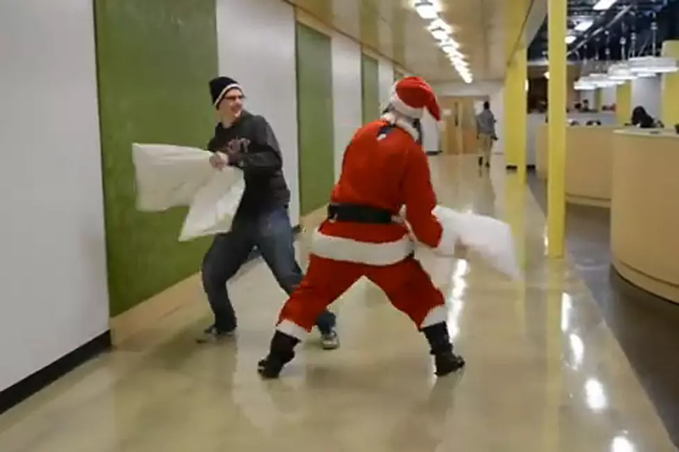 Pillow Fights With Santa Claus Bring Joy to the World