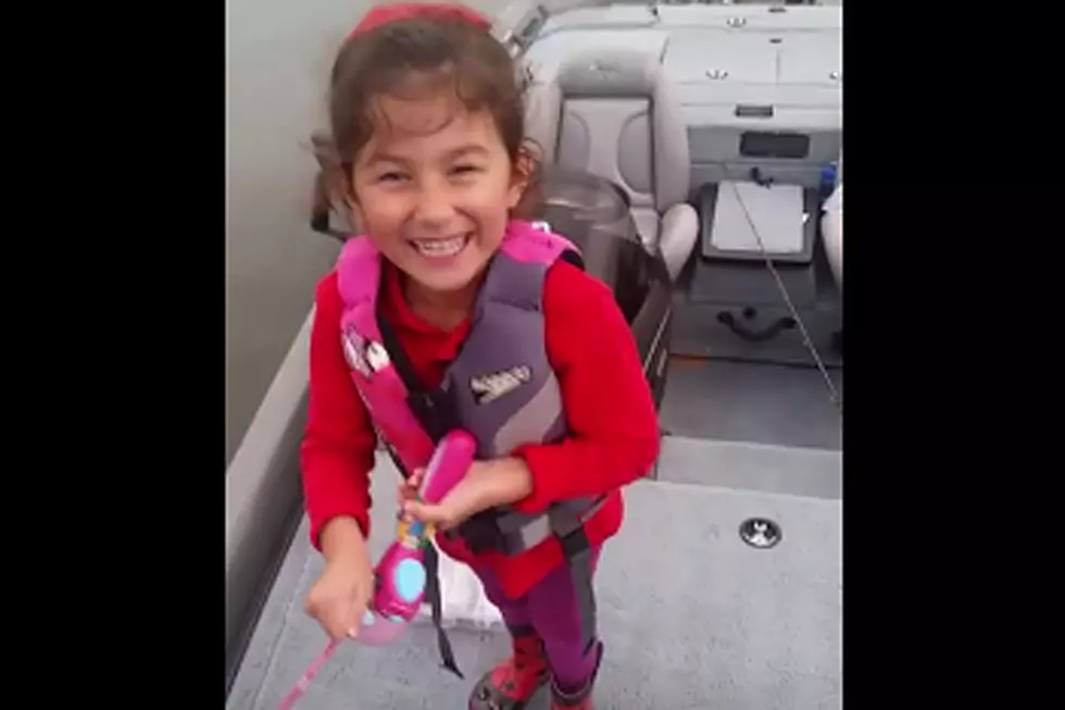 Little Girl Catches Huge Bass With Barbie Fishing Pole