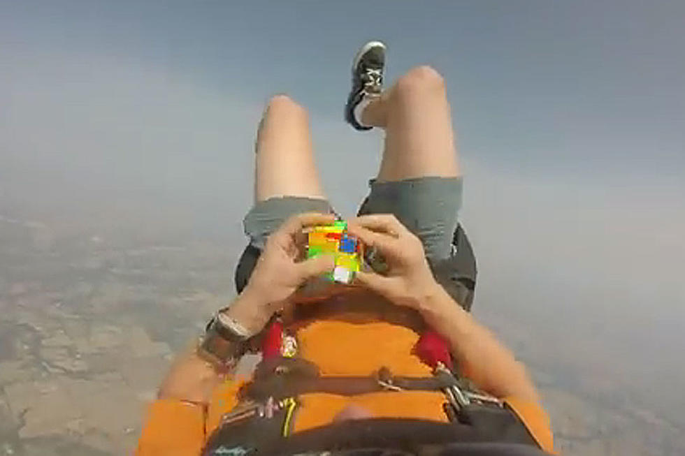 Maniacal Skydiver Completes Rubik’s Cube While Freefalling
