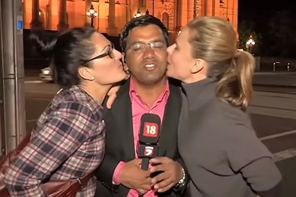 Watch Reporters Getting Ambushed With Kisses While On-Air