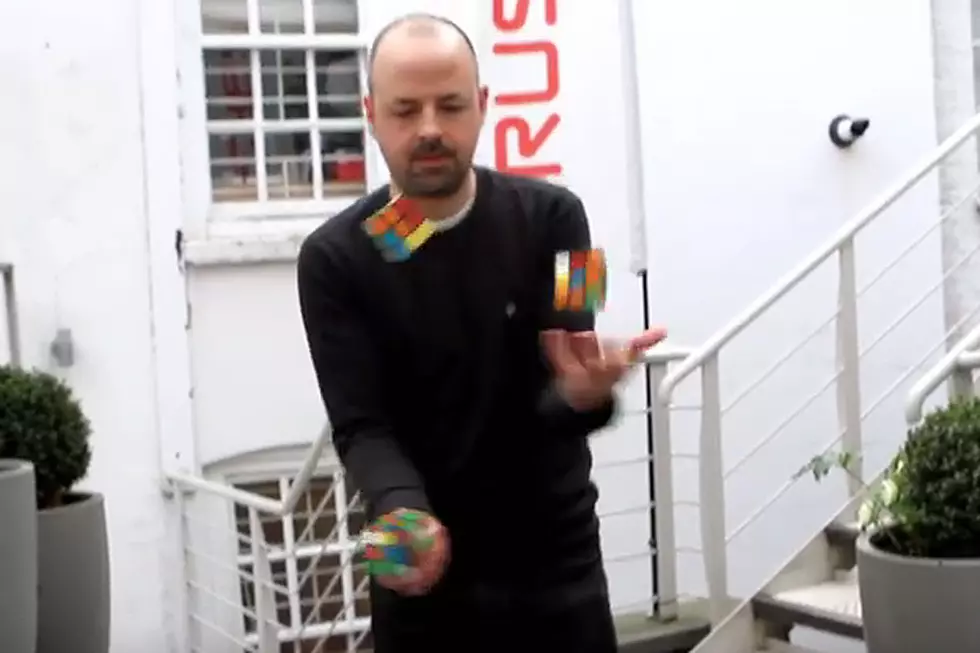 Man Solves 3 Rubik's Cubes in 20 Seconds While Juggling