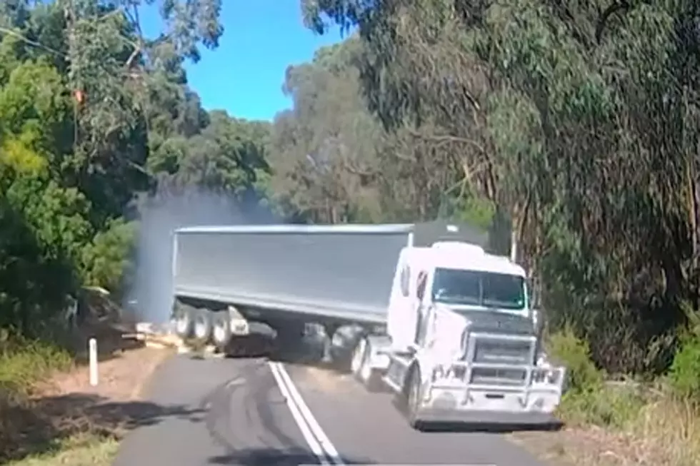 Speeding Truck Runs Over Tree, Plows Into Idling Car