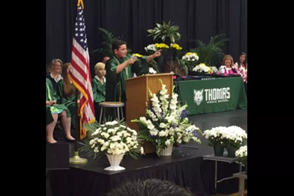 8th Grader Perfectly Imitates Presidential Candidates in Hilarious Graduation Speech
