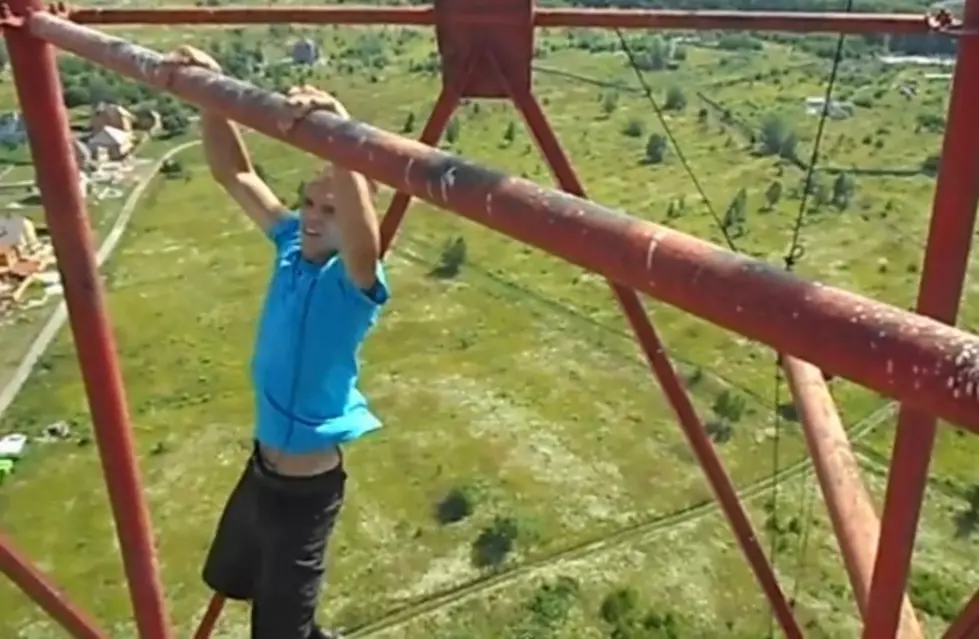 Guy Does Pull-Ups On A 110 Metre Tower [Video]