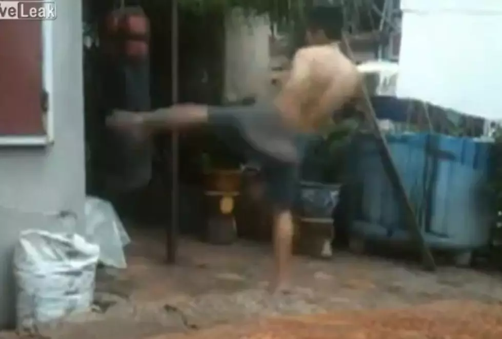 Practicing Thai Kicks Goes Wrong For This Poor Guy [Video]