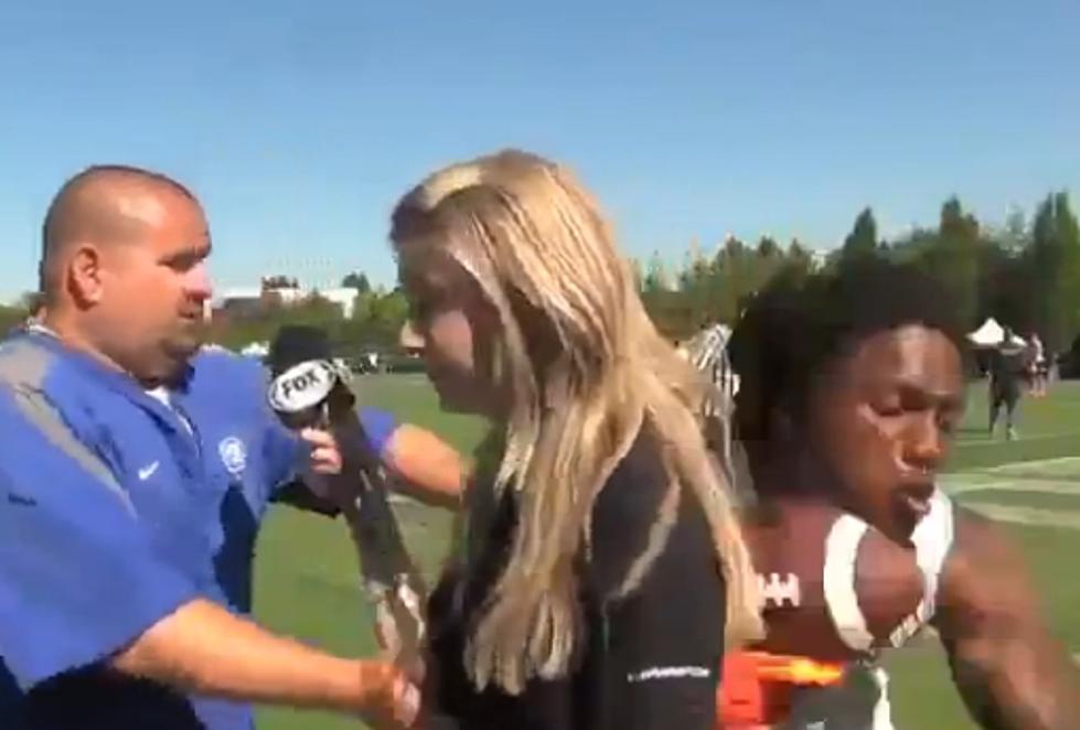 Female Sports Reporter Gets Accidently Tackled During Interview [Video]