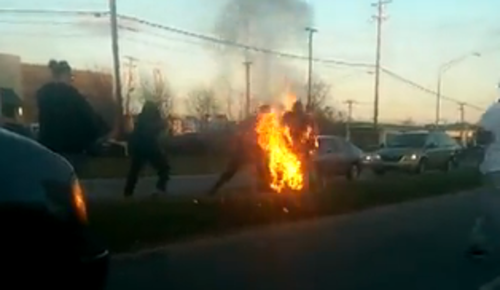 Man Sets Himself On Fire Whilst Arguing With Girlfriend [Video]