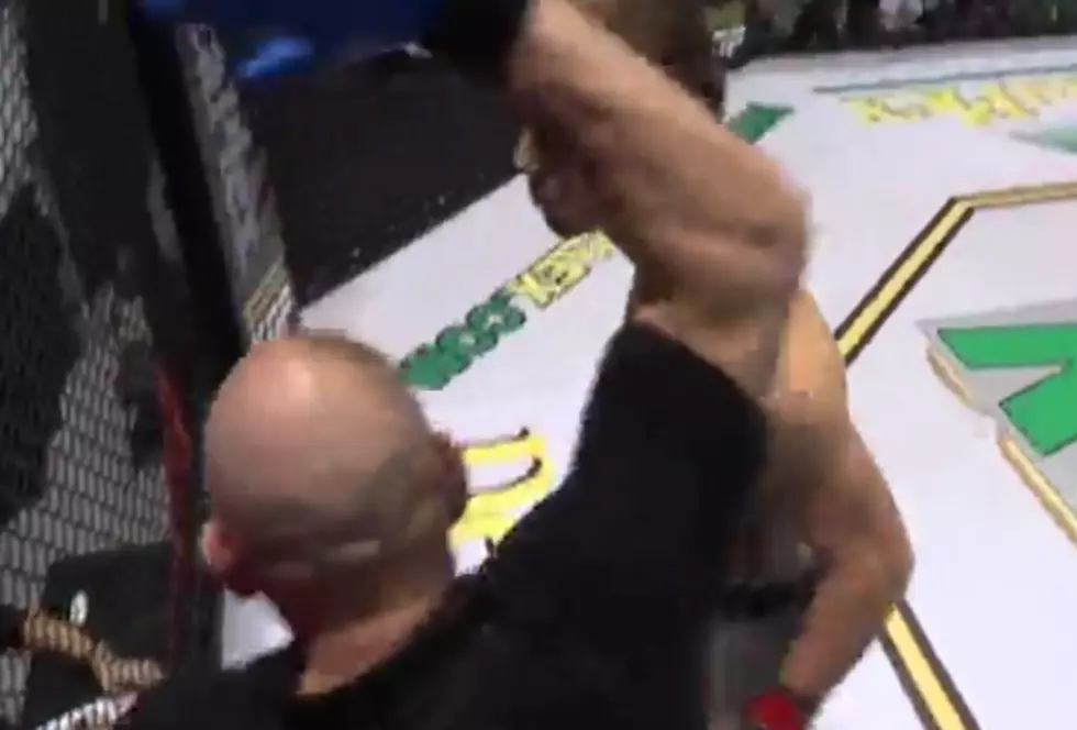 Confused MMA Fighter Goes After Referee [Video]