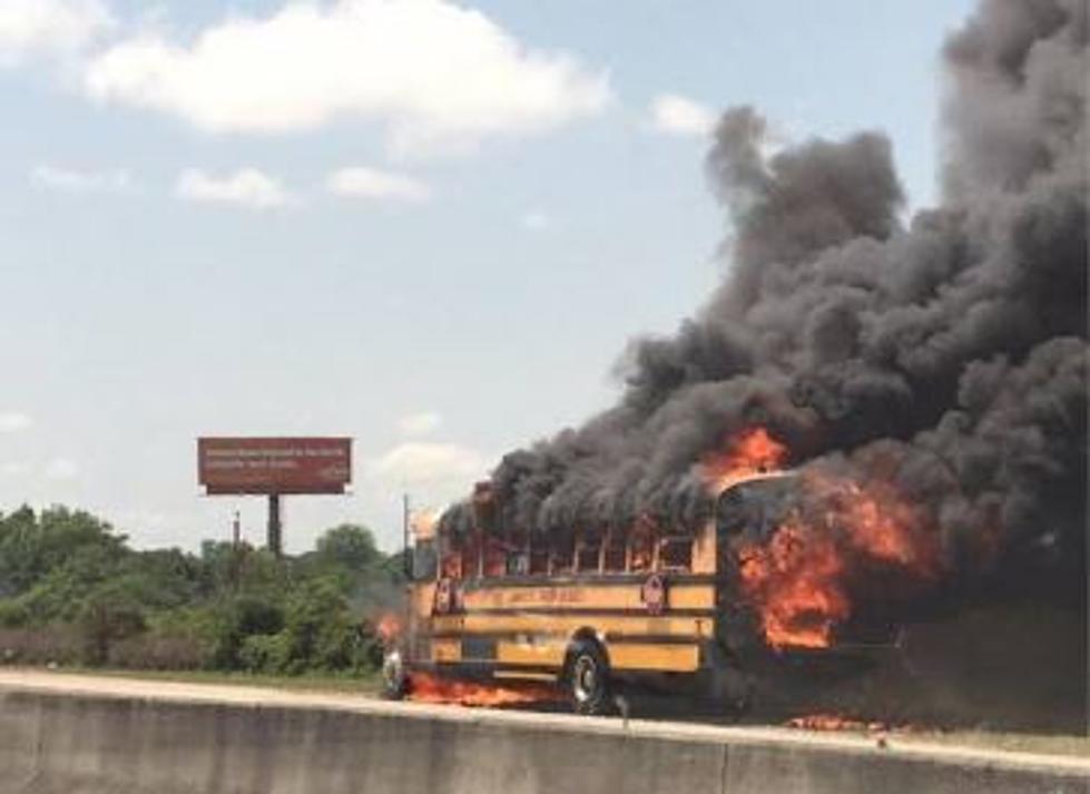 School Bus Catches Fire On I-10; No Injuries Reported