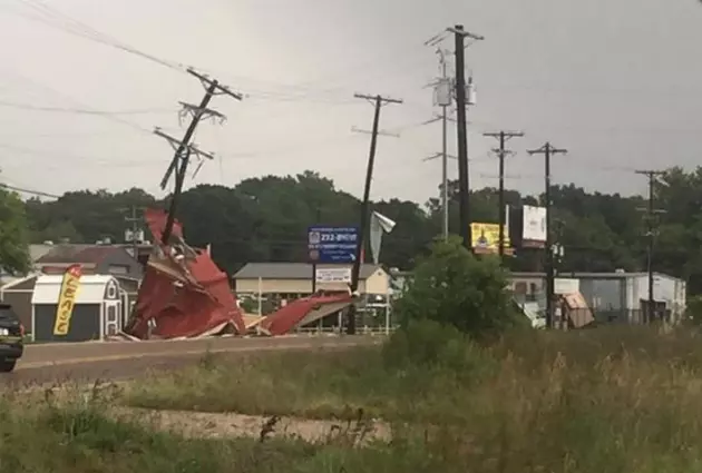 Weather Damages Building &#038; Causes Downed Power Lines In Scott