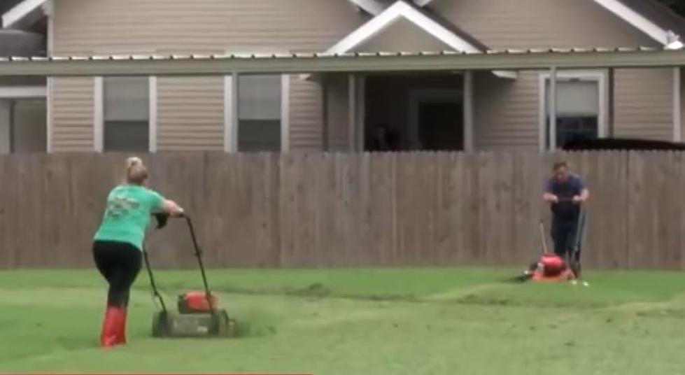VIDEO: Jeanerette Store Owners Cut Grass in Ida&#8217;s Winds